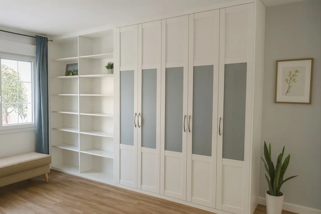 Armario a medida con puertas batientes con estanteria | Armarios Enova Zaragoza