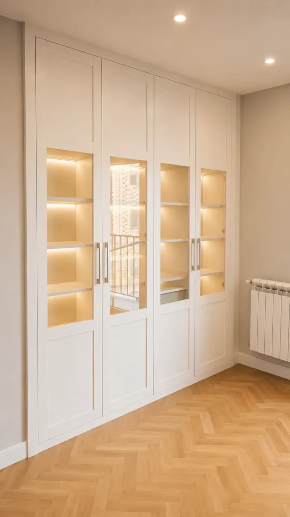 Armario a medida con puertas batientes nova con cristal | Armarios Enova Zaragoza