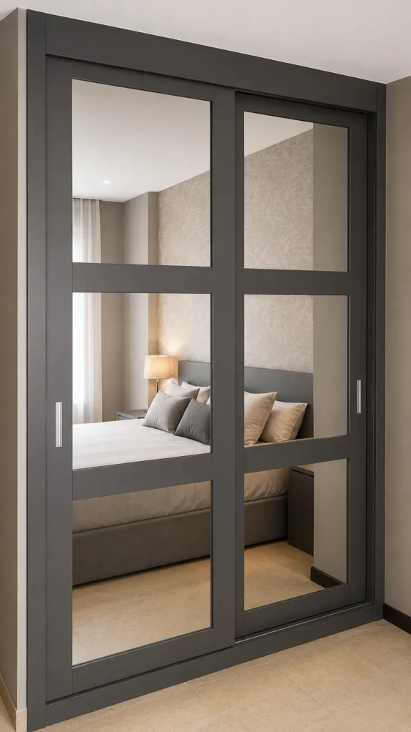 Armario a medida con puertas correderas nova lacado con luna plata | Armarios Enova Zaragoza