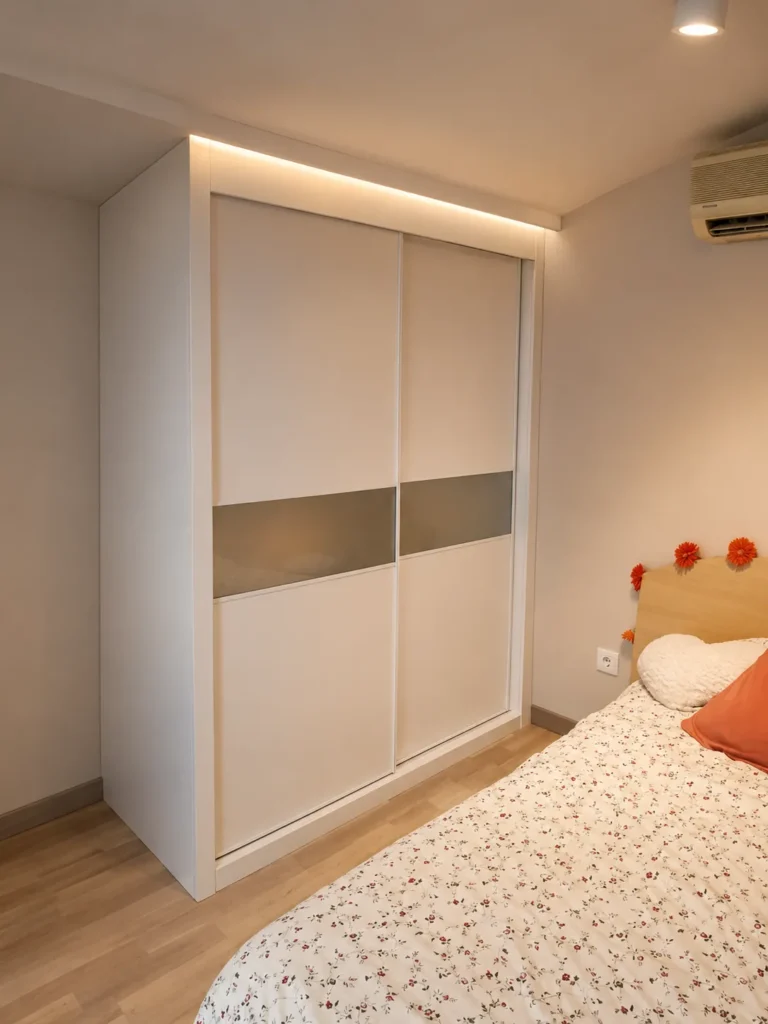 Armario a medida con puertas correderas techo inclinado | Armarios Enova Zaragoza