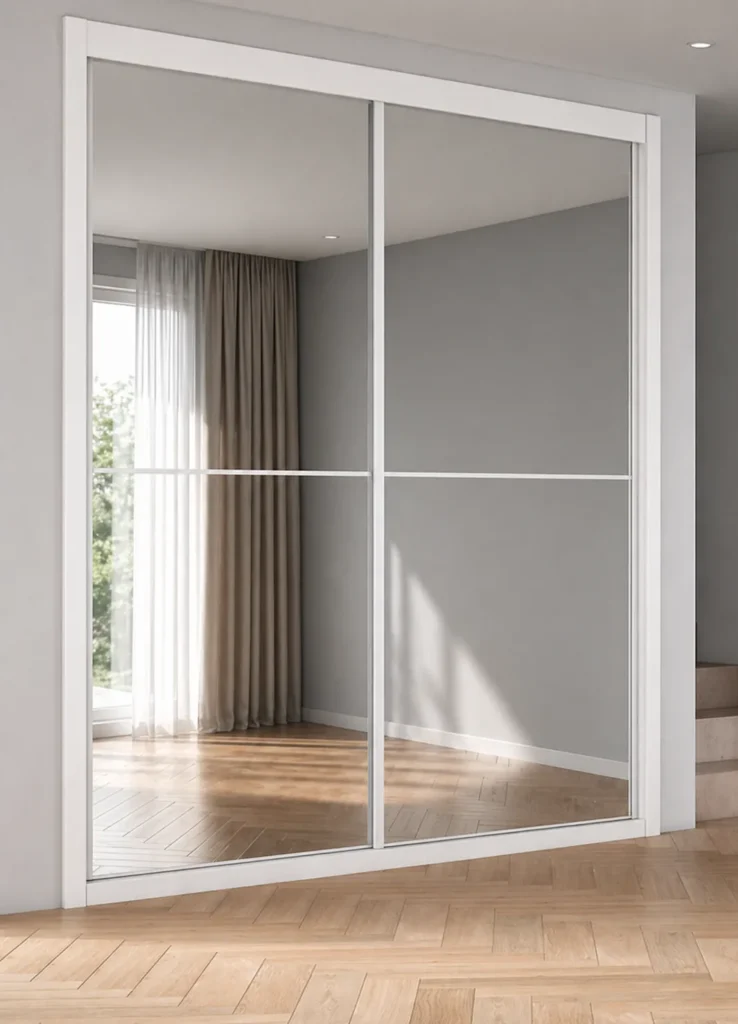 Armario a medida con puertas correderas yann con luna plata | Armarios Enova Zaragoza
