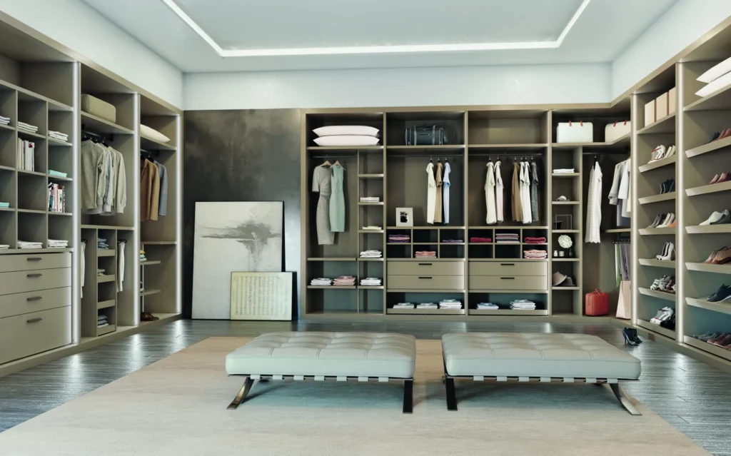 Vestidor a medida kondo scaled | Armarios Enova Zaragoza